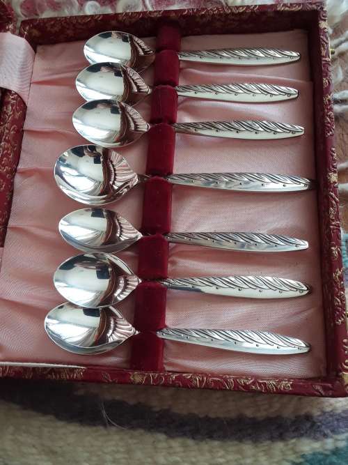 MAGNIFICENT!! ANGORA made in England Vintage *cake/fruit* set in Original Case ~ EXCELLENT!!