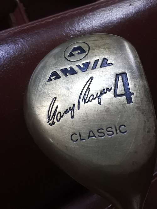 4 Vintage GARY PLAYER *ANVIL* Golf Clubs CLASSIC + Original Clubs socks!!