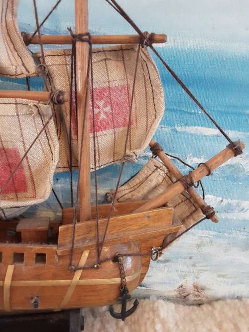 FOR the COLLECTORS!! *SHIP THEME* for Display ~ Model of VICTORIAN ship + Wall plate ~1 Bid!!