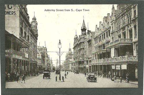 Unused very clean Valentines animated Postcard of Adderley Street, Cape Town.