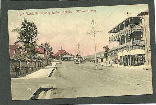 Used Postcard Pietermaritzburg showing railway station. Posted Greytown 1909