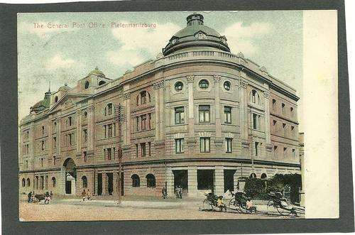 Stunning old Used Postcard of Pietermaritzburg Post Office. Posted 1908