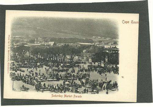 Early unused card of The Market Parade, Cape Town