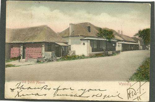 Used Postcard of "Old Dutch Houses" Wynberg posted 1905