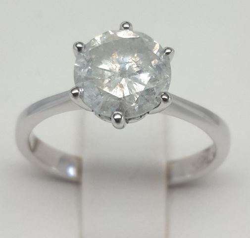 Stunning 1.59ct round solitaire diamond ring in 9k white gold including Diamond Trader certification