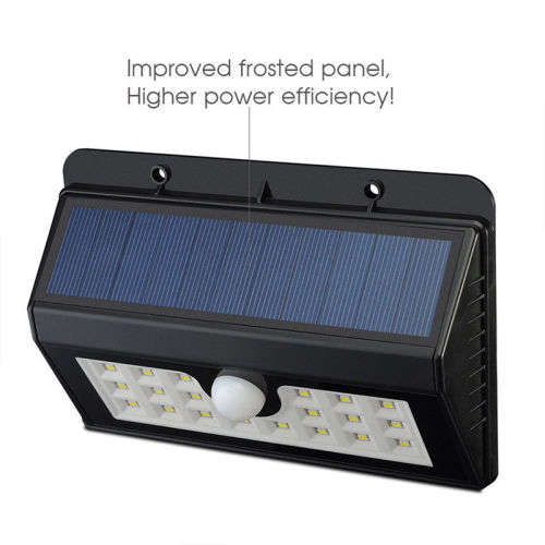 Black 20LED Solar Powerd Motion Sensor Light Outdoor Wall/Garden Outside Lamp