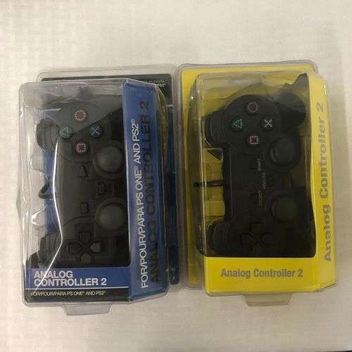 Analog Controller Playstation 1 or 2 - SET OF 2- Black