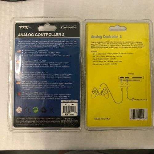 Analog Controller Playstation 1 or 2 - SET OF 2- Black