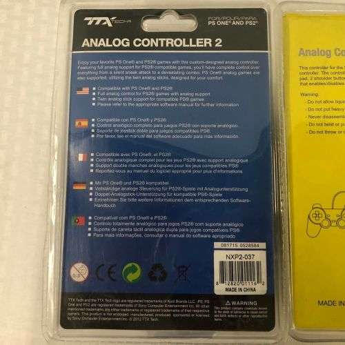 Analog Controller Playstation 1 or 2 - SET OF 2- Black