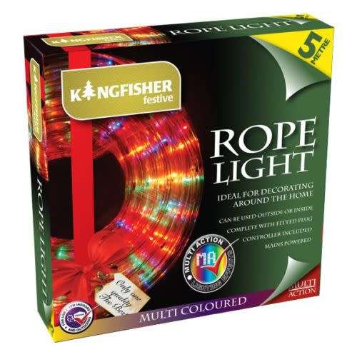Multicoloure Rope Light Indoor Outdoor Use Christmas Xmas Garden Static Flash HQ