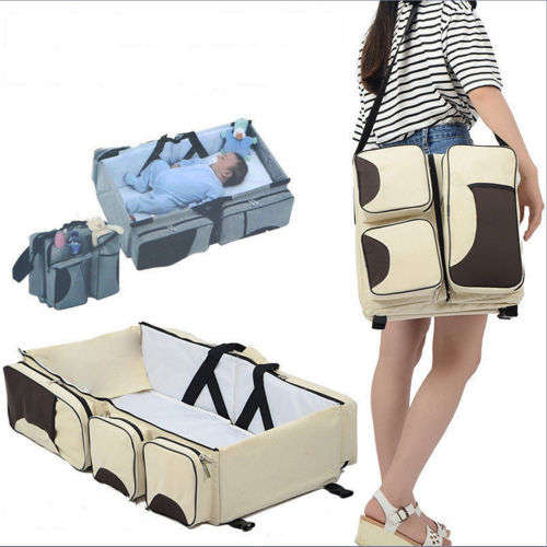 Baby Travel 3 in 1 Portable Bassinet Cot Mummy Travel Bag Diaper Change Bed Crib