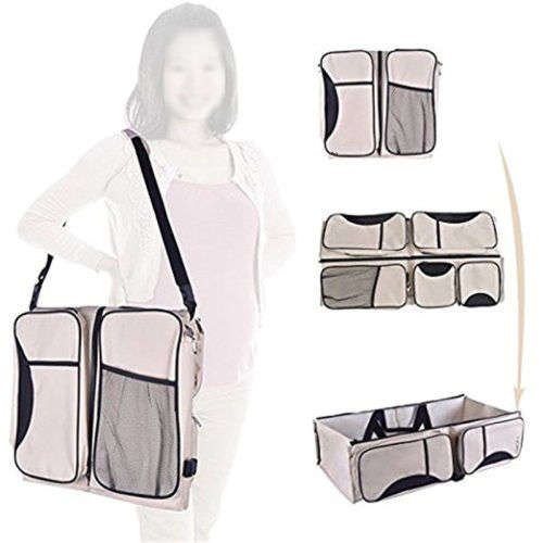 Baby Travel 3 in 1 Portable Bassinet Cot Mummy Travel Bag Diaper Change Bed Crib