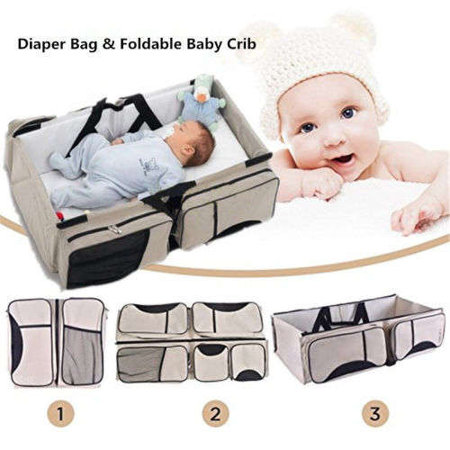 Baby Travel 3 in 1 Portable Bassinet Cot Mummy Travel Bag Diaper Change Bed Crib