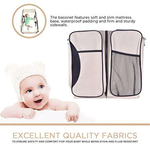 Baby Travel 3 in 1 Portable Bassinet Cot Mummy Travel Bag Diaper Change Bed Crib