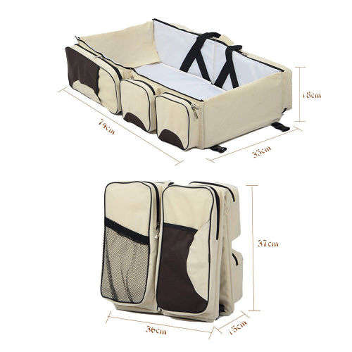 Baby Travel 3 in 1 Portable Bassinet Cot Mummy Travel Bag Diaper Change Bed Crib