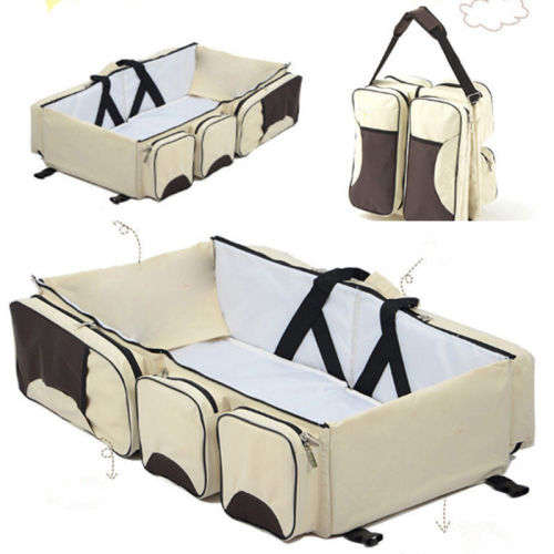 Baby Travel 3 in 1 Portable Bassinet Cot Mummy Travel Bag Diaper Change Bed Crib