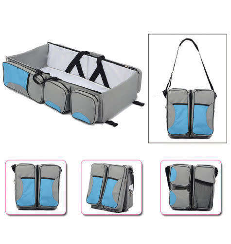 Baby Travel 3 in 1 Portable Bassinet Cot Mummy Travel Bag Diaper Change Bed Crib