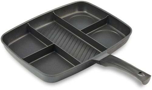 All-in-One Frying Pan Heavy-Gauge Cast Aluminum Nonstick Dishwasher-Safe
