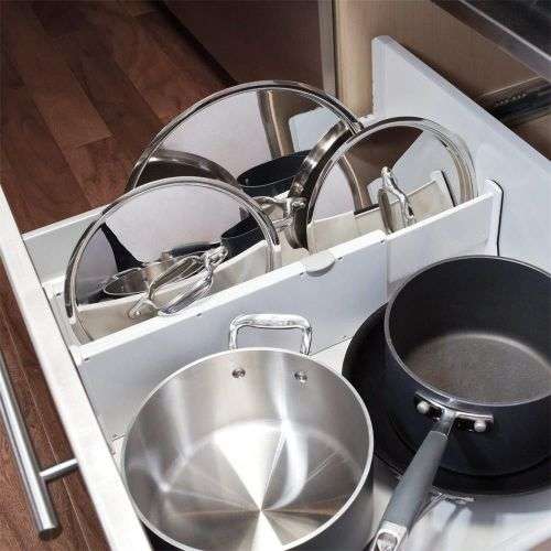 Spring Loaded Drawer Divider Organizer Expandable Separator White Adjustable ( 2 in box)