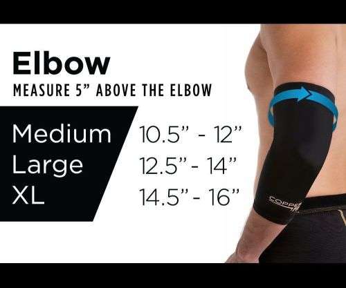 Copper Pro Series Performance Compression Elbow Sleeve With Copper SIZES M,L,XL