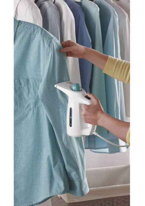 Mainstays 800W Compact Handheld Portable Laundry Garment Fabric Steamer White