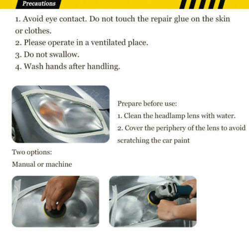 Car Headlight Lens Restoration DIY System Professional Restorer Polishing Kit