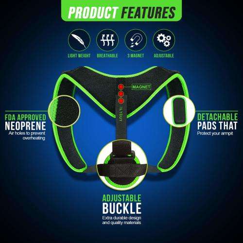 Clavicle Brace Neck Hump Corrector, Posture Corrector for Women Men, Magnetic Upper Back Brace Suppo