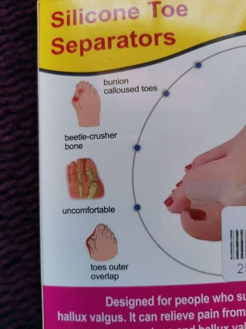 1Pair Silicone Gel Toe Spacer Separator Straightener Spreader Bunion Pain Relief