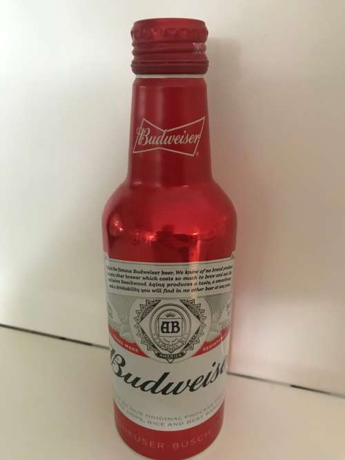 Collectible Aluminium Budweiser Beer Bottle - 340ml
