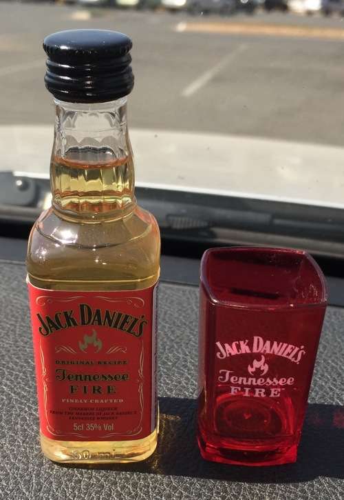 Miniature 50ml Bottle - Jack Daniel's Original Recipe - Tennessee Fire Whiskey - With Tot Glass