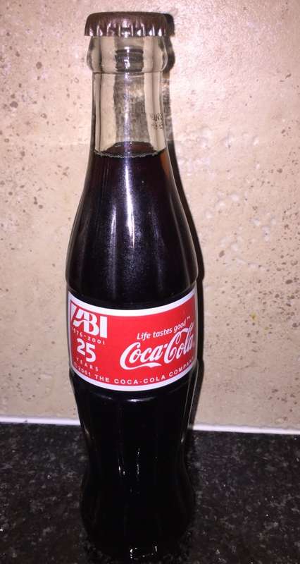 RARE Coca-Cola Consol Glass Bottle - ABI 25th Anniversary 2001 - SEALED / FULL / PRISTINE CONDITION