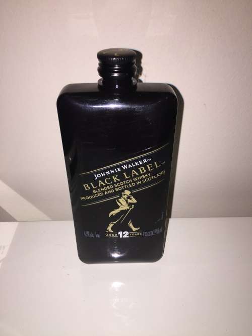 New 200ml Johnnie Walker Plastic Hip Flask Edition - Sealed and Full