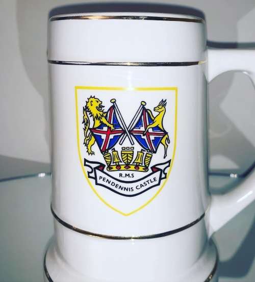 Vintage Continental China Mug -  Union Castle Shipping Line - Pendenis Castle