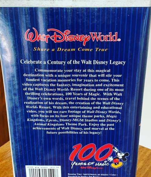 Collectible VHS - Walt Disney World - 100 Years Of Magic