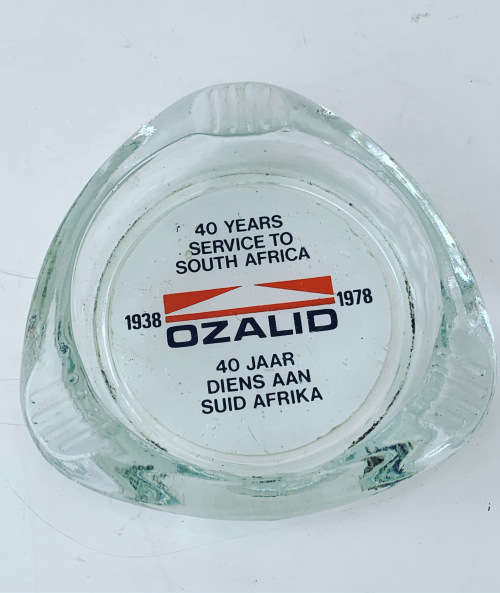 Glass Advertising Ashtray - Ozalid 1938  1978 (40 Years)
