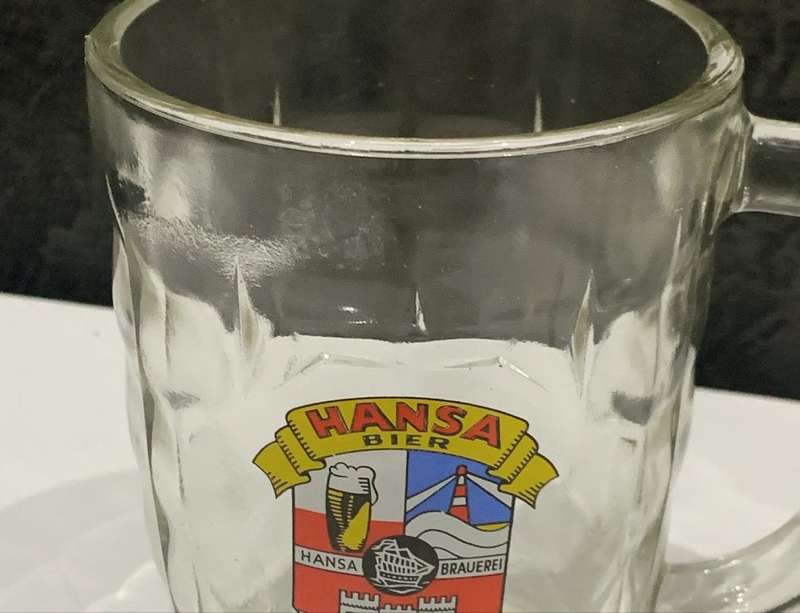 Quality Pair Of 0.5L Glass Beer Mugs  #Hansa Bier & Hansa Draught  Swakopmund SWA
