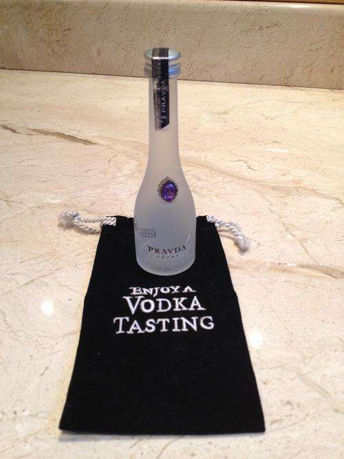 Miniature 50ml Pravda Vodka - in a Collectable Velvet Bag (Not Branded)