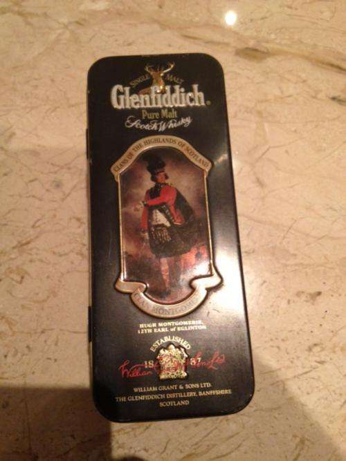 Rare Collectable Glenfiddich Tin - Clan Montgomery - (miniature 50ml whisky bottle not included)