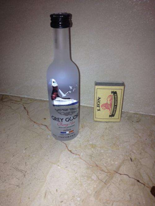 Miniature 50ml Bottle - Grey Goose Vodka - Cherry Noir - Glass/Sealed/Full