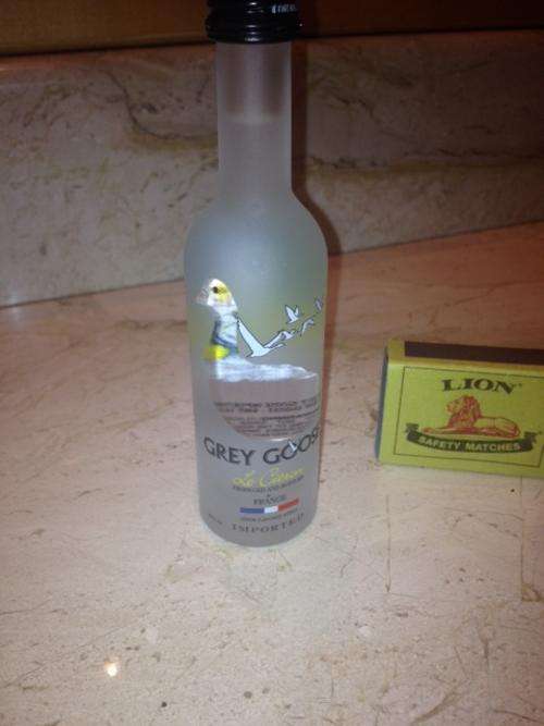 Miniature 50ml Bottle - Grey Goose Vodka - La Citron - Glass/Sealed/Full