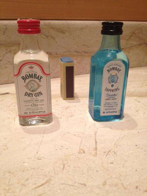 Collectable Miniature 50ml Glass Bottles - Bombay Sapphire Gin & Bombay Dry Gin
