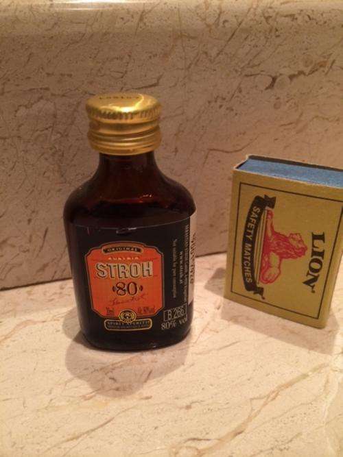 Miniature Bottle - Stroh Rum - 20ml GLASS bottle - sealed & full