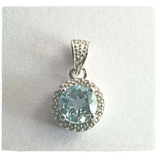 Stunning Genuine Topaz and Diamond Pendant 1cts