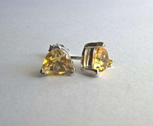 Pretty 1.10ct Genuine Citrine Stud Earrings