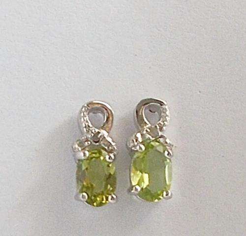 Elegant Peridot and Diamond Earrings 1.95cts