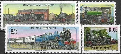 BOPHUTHATSWANA 1993 TRAINS MNH SET.