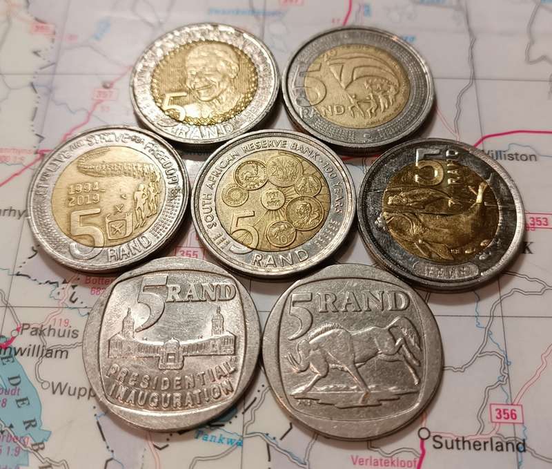 RSA 7 COMMEMORATIVE COINS USED