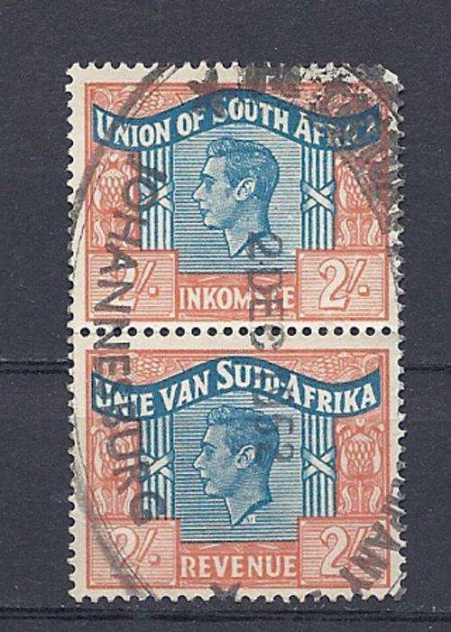 UNION 1946 2/- SE TENANT REVENUE PAIR ,LANGUAGE ERROR !!!!