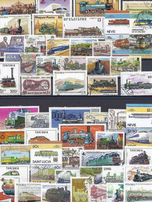 50 X TRAIN STAMPS !!!!!!