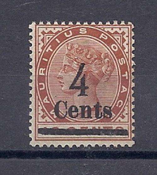 MAURITIUS MINT 4 CENT OVERPRINT !